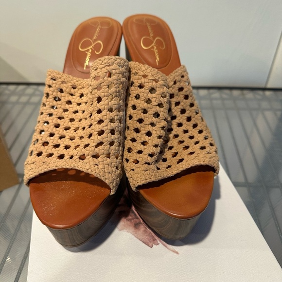 Jessica Simpson Camel Woven Mules - Picture 2 of 5